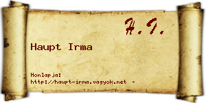 Haupt Irma névjegykártya